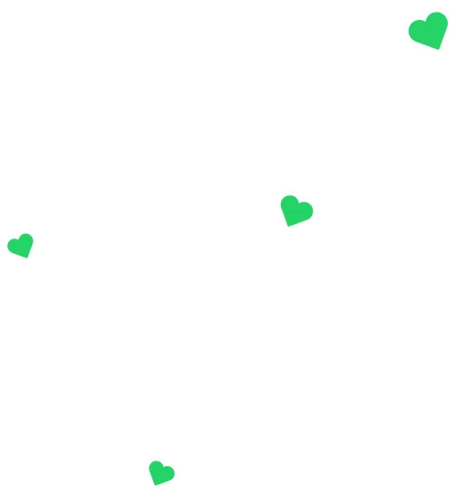 groene whatsapp-harten die in de app verschijnen